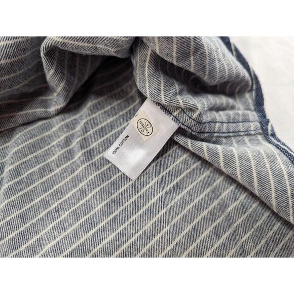 Duluth Trading Men's L‎ Free Swingin' Flannel Relaxed Fit Shirt Blue Striped - Picture 13 of 14